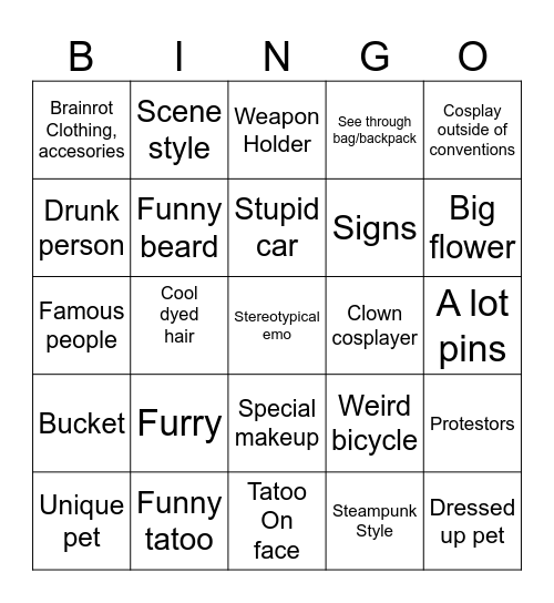 RANDOM DAILY Bingo Card