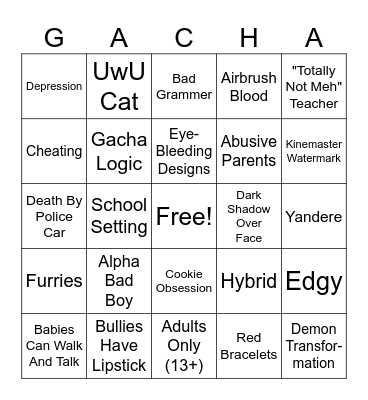 2018 Gacha Bingo Card