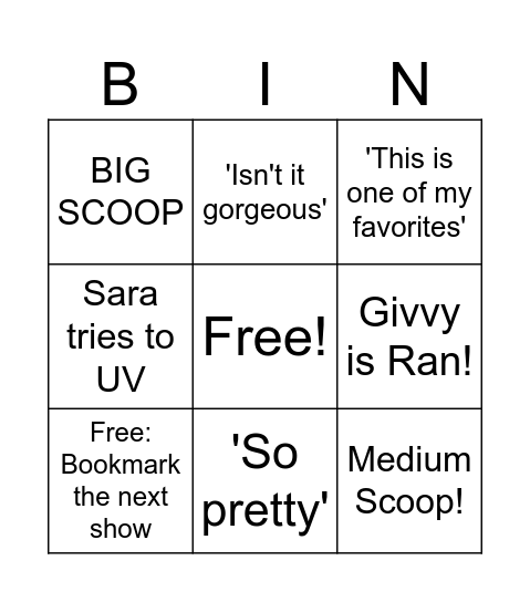 Hoarders Shiny Bingo Card