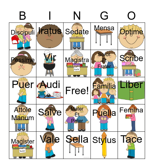 LATIN BINGO Card