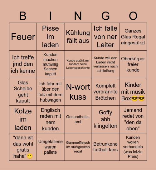 Einzelhandel Bingo Card