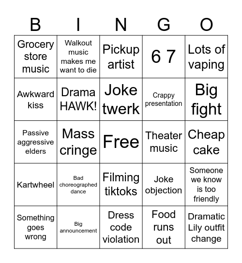 Wedding bingo Card