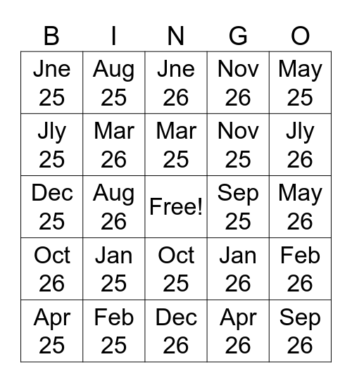 Kali mugshot bingo Card