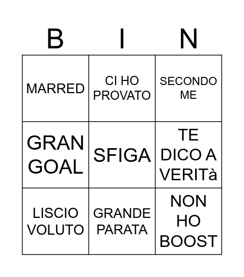 cicciogamer Bingo Card