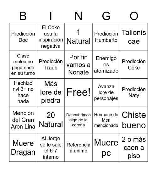 Diendí Piedras Bingo Card
