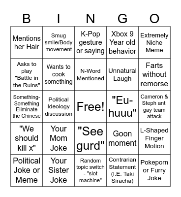 Steph Bingo Card
