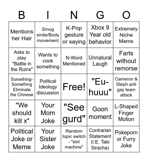 Steph Bingo Card