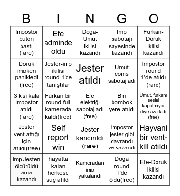Aminoglu us Bingo Card