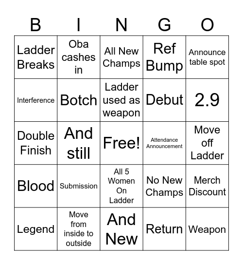WWE SUMMERSLAM NIGHT 2 2026 Bingo Card