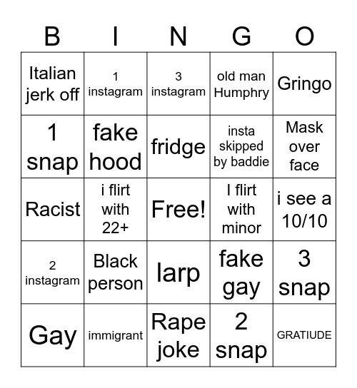 764 bingo Card