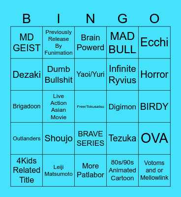 Discotek Bingo Card