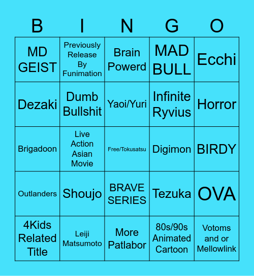 Discotek Bingo Card