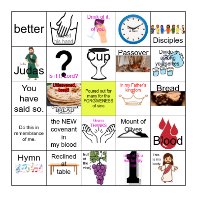 The Last Supper Bingo Card