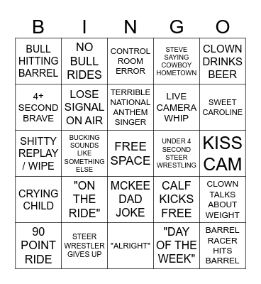 RODEO BINGO Card