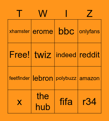 Search History Bingo Card