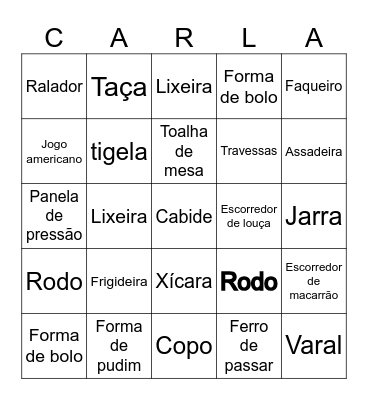 Chá de casa nova Bingo Card