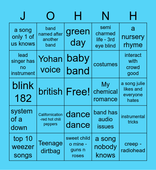 BLT BINGO Card
