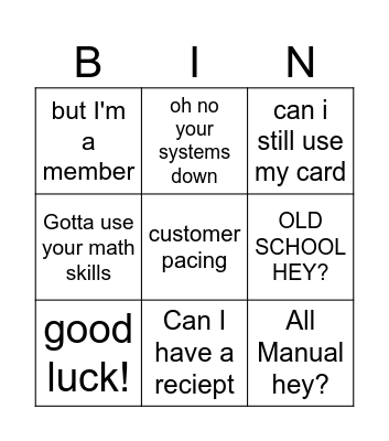 CRASH BOX BINGO Card