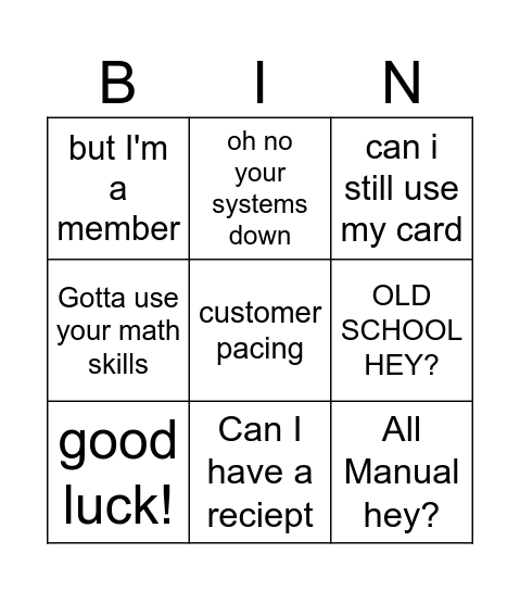 CRASH BOX BINGO Card