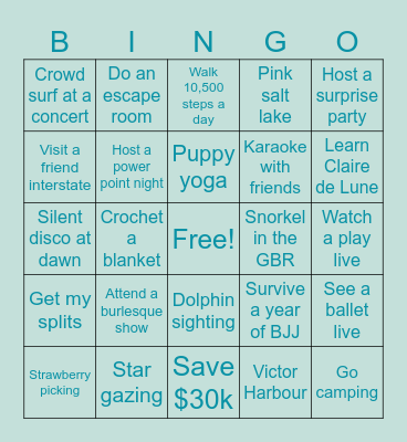 2026 Bingo Card