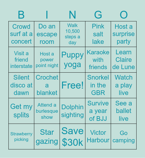 2026 Bingo Card