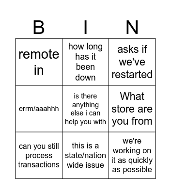 IT Bingo Card