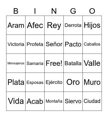 1 reyes 20 Bingo Card