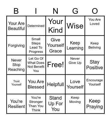 Heartfelt Bingo Card