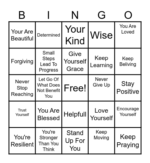 Heartfelt Bingo Card