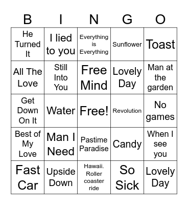 Beach Bingo Card