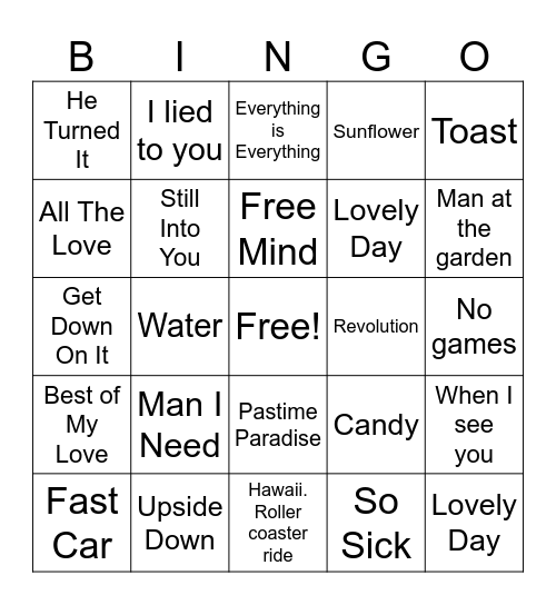 Beach Bingo Card