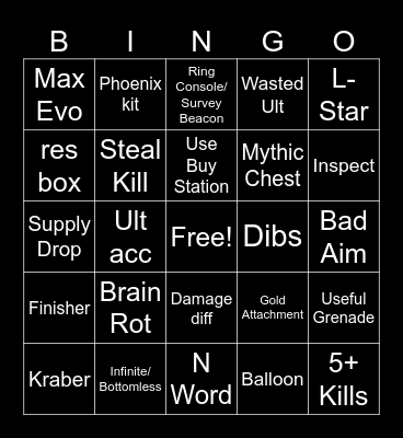 Apex BINGO Card