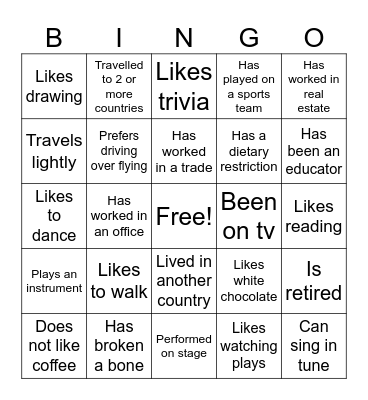 Wedding Bingo Card