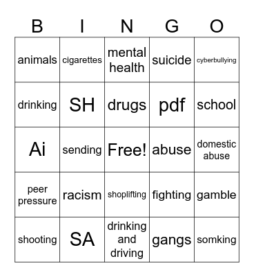 Psa bingo Card