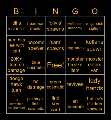 R E P O Bingo Card