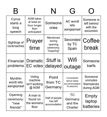 bingo (Dutch version) Bingo Card