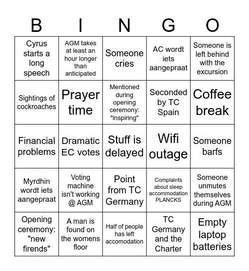 bingo (Dutch version) Bingo Card