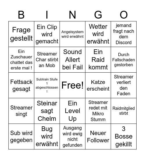 Steinar Bingo Card