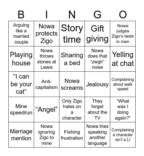 Ziwa Stardew Bingo Card