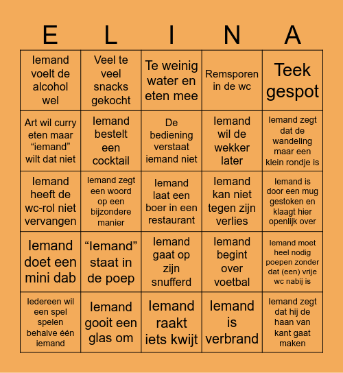 Bingo op vakantie Bingo Card