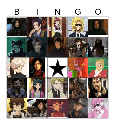 𝒪𝓁𝒾𝓍𝓈𝓏'𝓈 𝒻𝒶𝓋 𝒸𝒽𝒶𝓇𝒶𝒸𝓉ℯ𝓇 Bingo Card