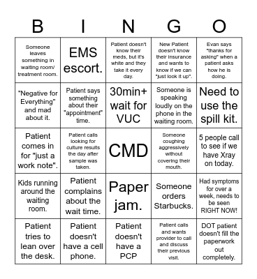 Sunday FunDay Bingo Card