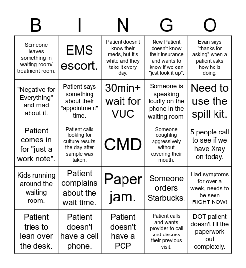 Sunday FunDay Bingo Card