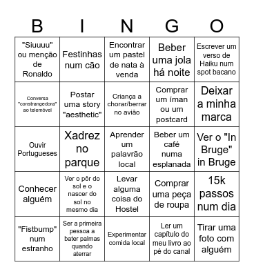 Chico em Brugge Bingo Card