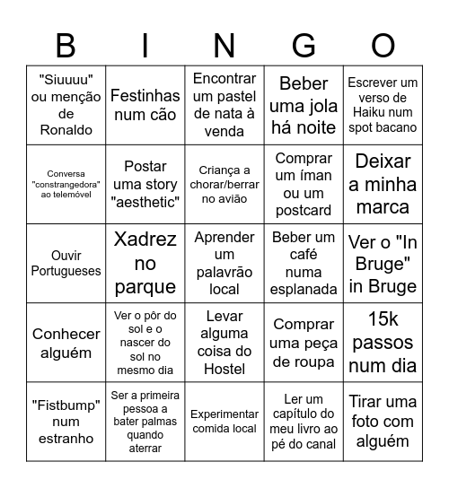 Chico em Brugge Bingo Card