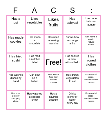 Find someone who... Bingo Card