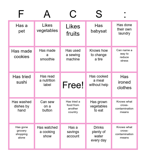 Find someone who... Bingo Card