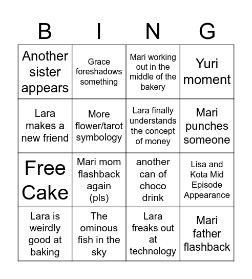 gbl prediction ep prediction Bingo Card
