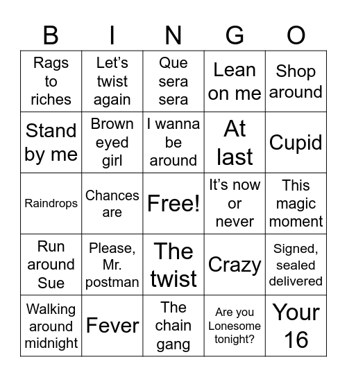 Mary and Joe Bingo Card