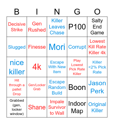 Dead by Daylight (1) Bingo Card
